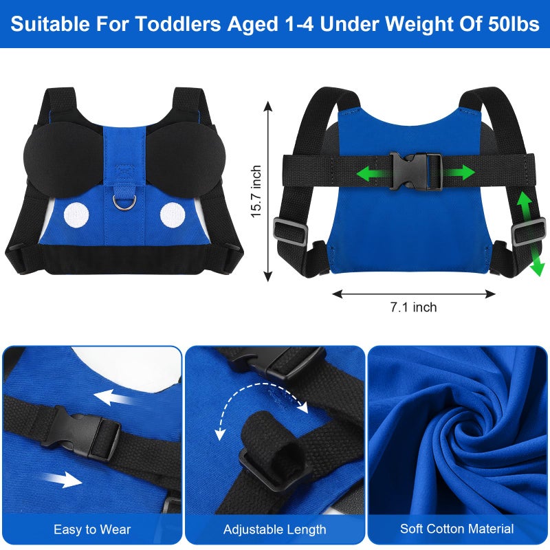 Accmor Toddler Harness Leash, Cute Kids Leash + Black Anti Lost Wrist Link for Outdoor Travel, Adorable Baby Leash Child Walking Harness Wristband Assistant Strap Mini Belt Protector for Boys Girls - Image 2