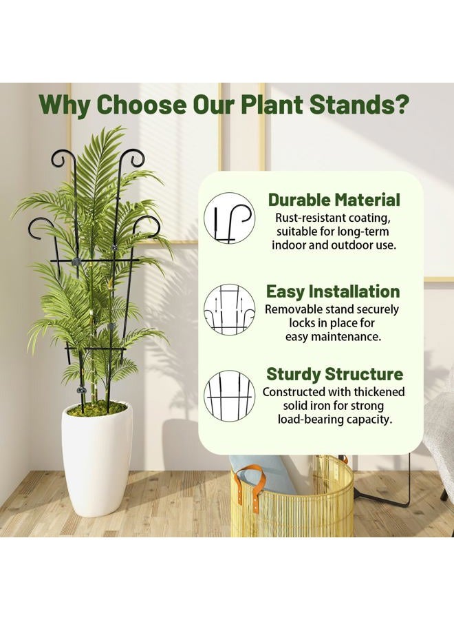 Dntorx 25.6 Inch Plant Trellis for Climbing Plants, 4 Pack Metal Garden Trellis for Potted Plants Indoor House Plant Climber Support Stakes with Plant Clips for Monstera Pothos Hoya Ivy Flower - Image 3