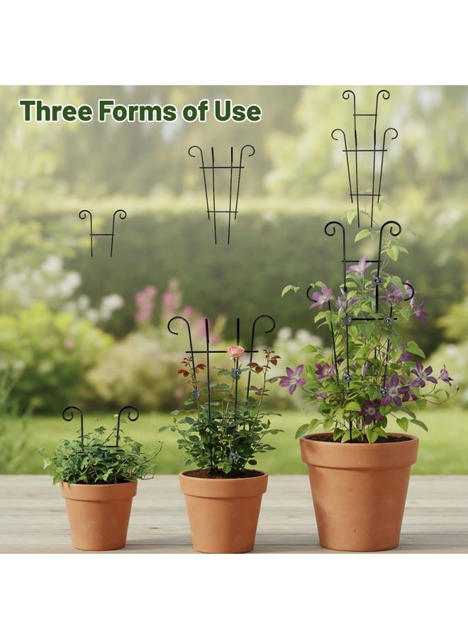 Dntorx 25.6 Inch Plant Trellis for Climbing Plants, 4 Pack Metal Garden Trellis for Potted Plants Indoor House Plant Climber Support Stakes with Plant Clips for Monstera Pothos Hoya Ivy Flower - Image 4