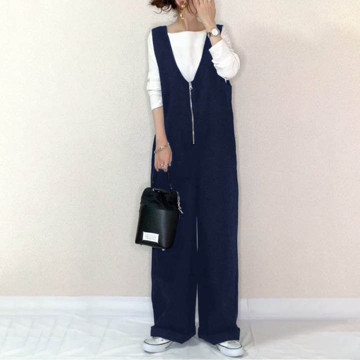 Summer 2024 Cotton Linen Solid Jumpsuit Thickened cotton and linen 