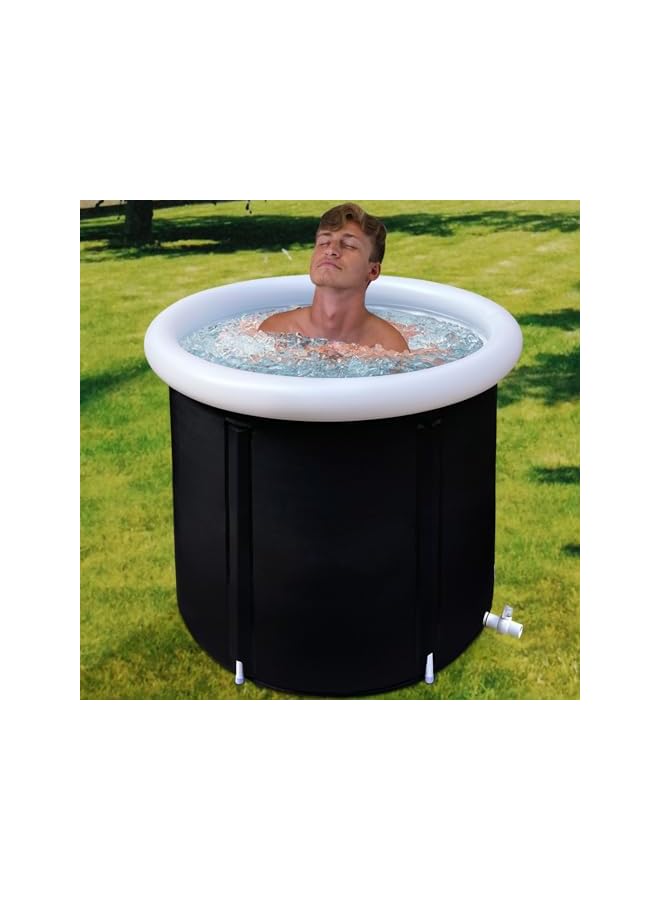 The Bros Zertylre Ice Bathtub for Athletes, Free-Standing Blow Up Bath Tub with Lid Portable Folding Ice Bathtub for Athletes, Outdoor Indoor, SPA Bath (33.5 x 33.5 x 29.5 inches) - Image 4