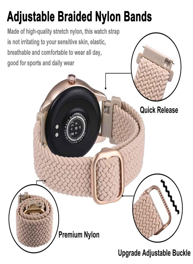 BISONSTRAP Nylon Watch Bands 18mm, Adjustable Braided Loop Straps for Men and Women,Pink with Rose Gold Buckle - Image 3