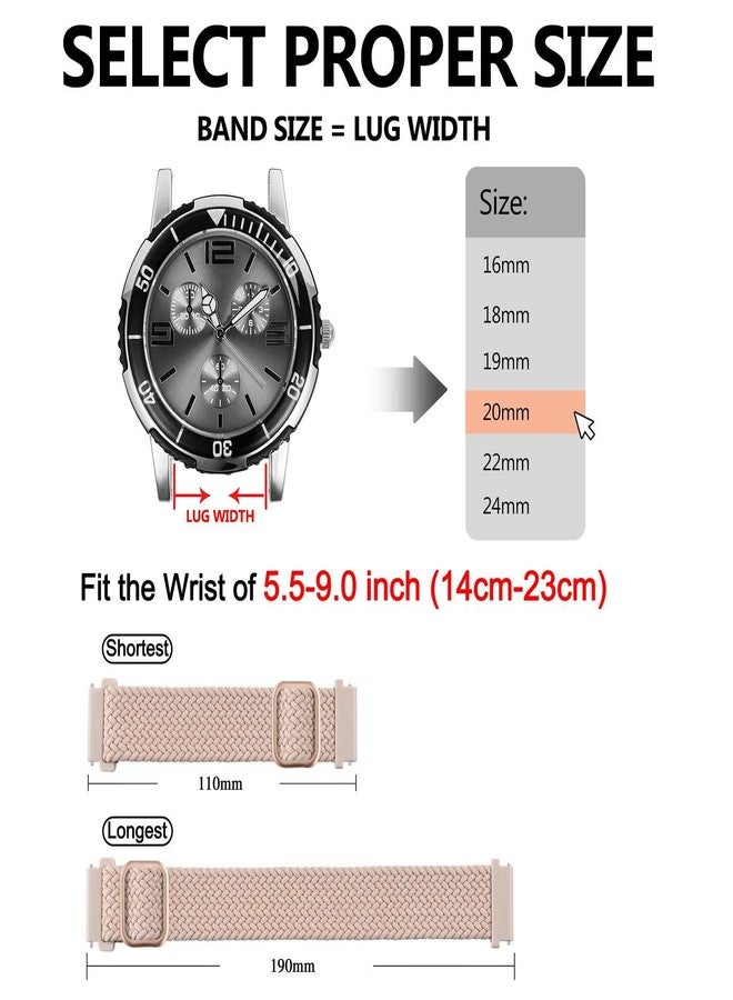 BISONSTRAP Nylon Watch Bands 18mm, Adjustable Braided Loop Straps for Men and Women,Pink with Rose Gold Buckle - Image 4
