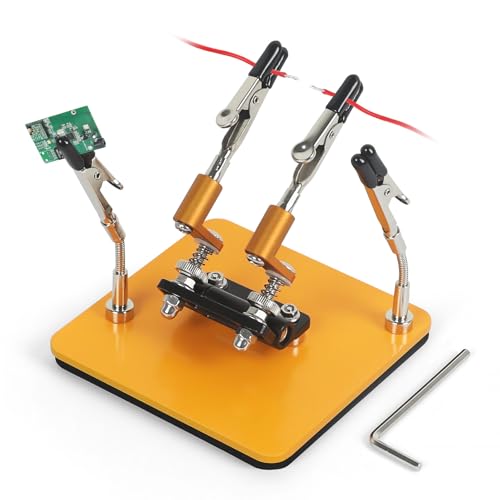 NOEVSBIG Magnetic Helping Hands Soldering Station with A 3.9 x 3.9 Inch Stable Base, 4 Flexible Arms– 360° Rotatable Adjustable Versatile Helping Hands Tool for Soldering, Electronics Repair, and DIY - Image 1