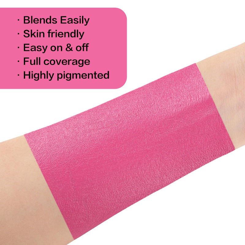BOBISUKA Pink Face Body Paint, High Pigmented Oil-based Painting Kit, Creamblend Facepaint for Sugar Skull Makeup, Clown Halloween Cosplay, Costume, SFX Special Effect and Theme Partiesï¼ˆ2.1 Fl.ozï¼‰ - Image 4