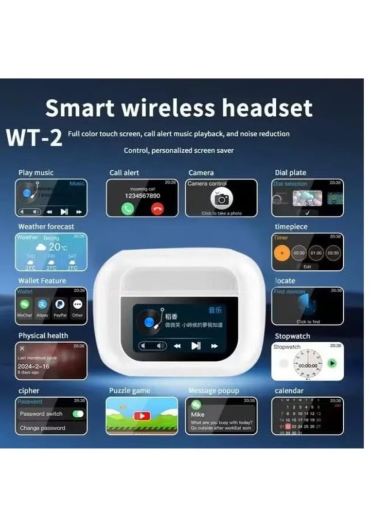 WISME LCD Smart Color Screen Touch Screen Active Noise Reduction Bluetooth Headset Comes with ANC+ENC - Image 4