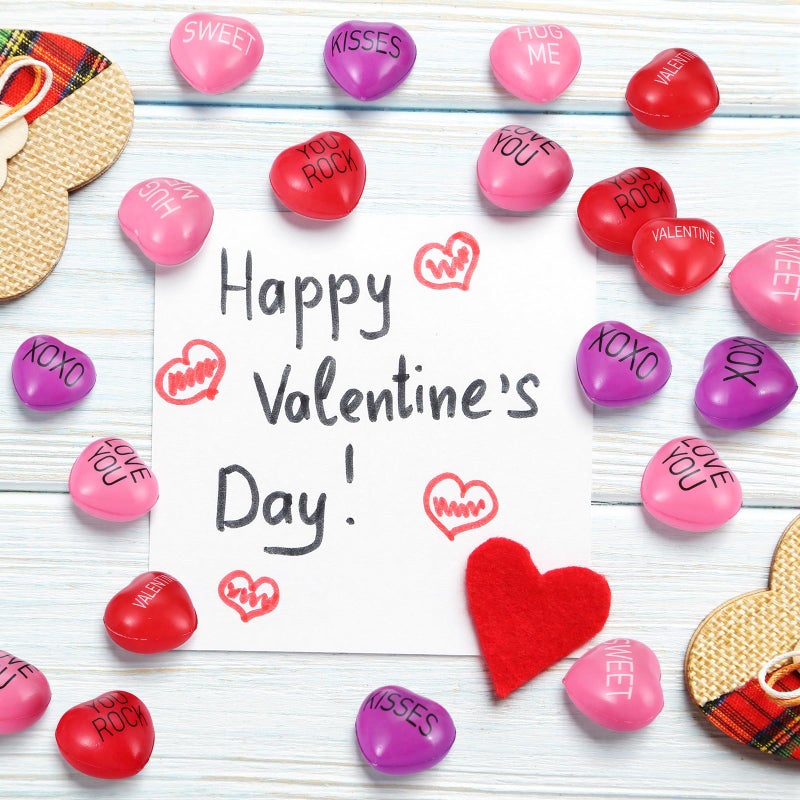 Arrowbash 150 Pieces Valentines Day Heart Stress Balls 1.5 Inch Stress Relief Balls Valentine Small Heart Shape Stress Ball Party Favors Valentines Day Gifts for Little Teens - Image 5