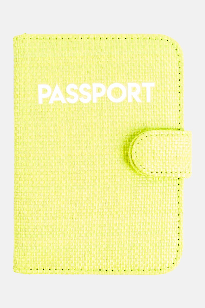 Miamica Rattan Passport Case, Lime Green  - Image 2