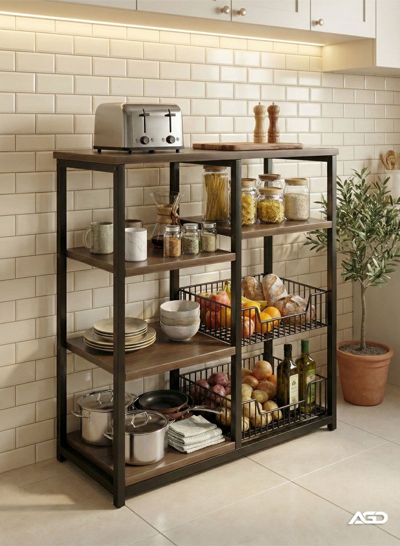 AGD Multi Functional and Layered kitchen Storage Rack is Upgraded to Store Various Items Metal Frame with Microwave Oven Holder - Image 3