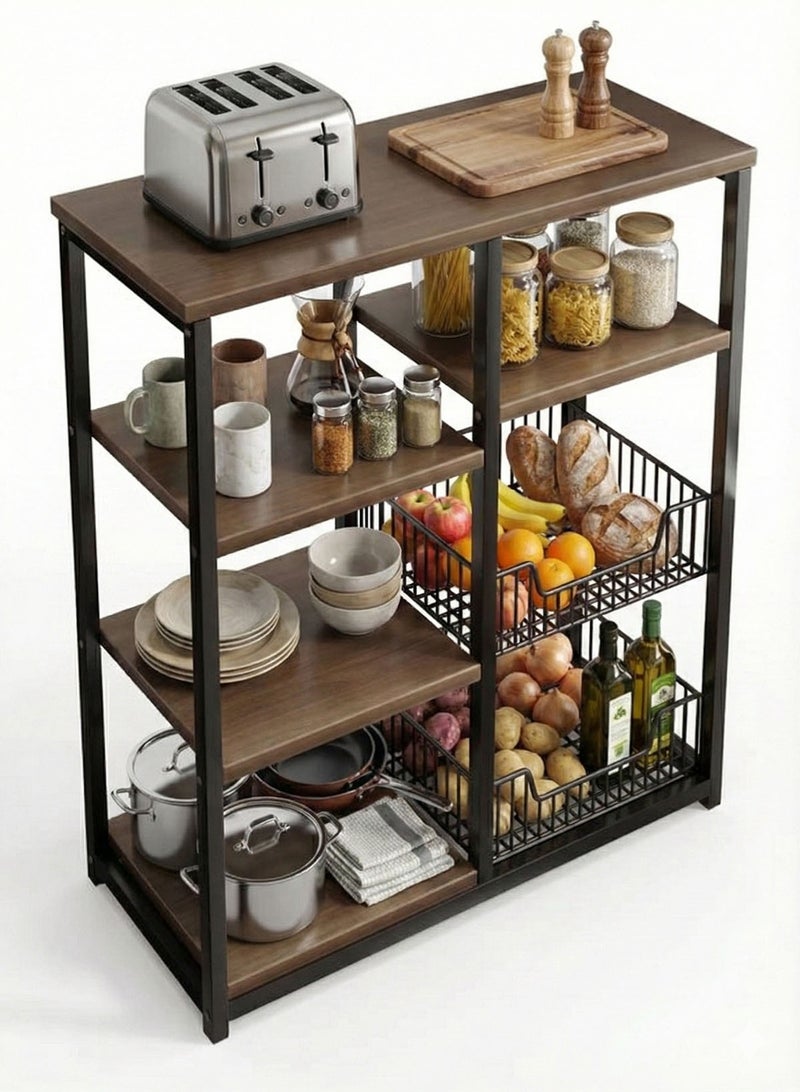 AGD Multi Functional and Layered kitchen Storage Rack is Upgraded to Store Various Items Metal Frame with Microwave Oven Holder - Image 1