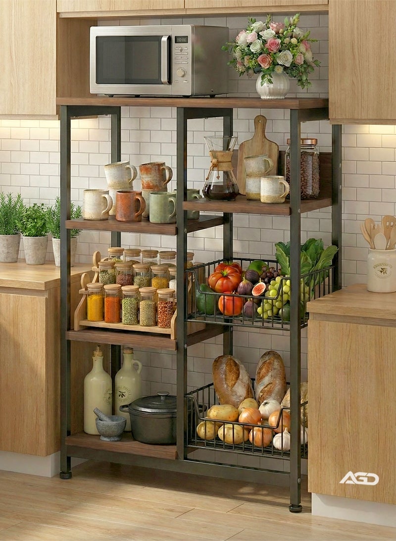 AGD Multi Functional and Layered kitchen Storage Rack is Upgraded to Store Various Items Metal Frame with Microwave Oven Holder - Image 5