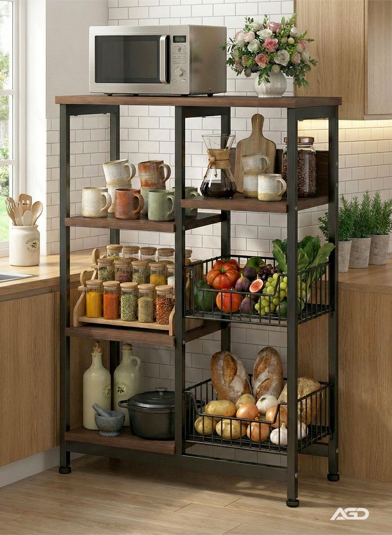 AGD Multi Functional and Layered kitchen Storage Rack is Upgraded to Store Various Items Metal Frame with Microwave Oven Holder - Image 4