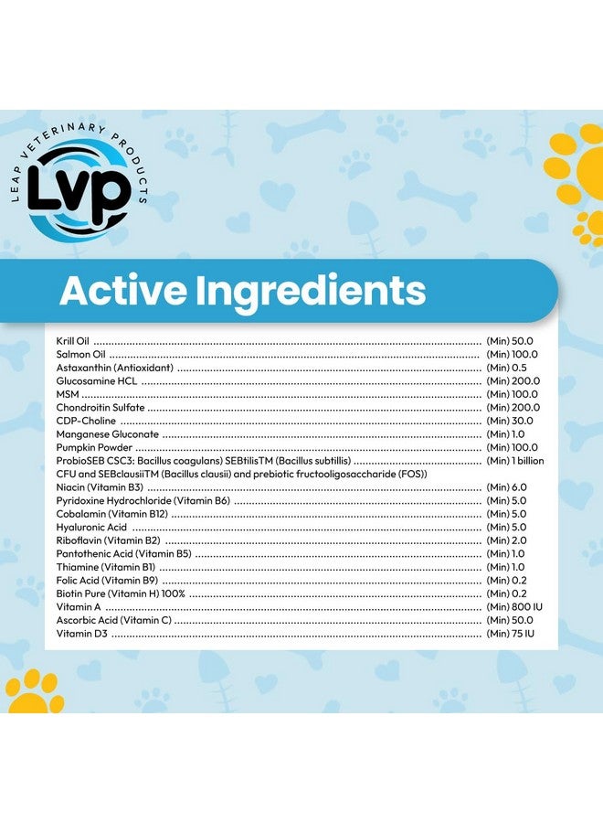 Multivitamins &Supplements for Dogs - Krill Oil, Omega 3,6,9, pre&probiotics, Essential Vitamins, for Hip & Joints, Skin &Coat,Digestive, Immunity Support (90 Chews) - Image 4