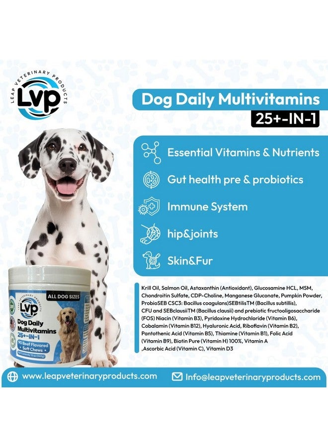 Multivitamins &Supplements for Dogs - Krill Oil, Omega 3,6,9, pre&probiotics, Essential Vitamins, for Hip & Joints, Skin &Coat,Digestive, Immunity Support (90 Chews) - Image 3
