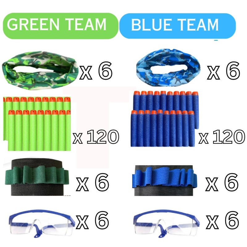 Wishery Accessories for Nerf Party Supplies Nerf Party Favors  12 Sets Kids Bulk Pack for Boys Birthday War Darts Glasses Masks Wristbands - Image 3