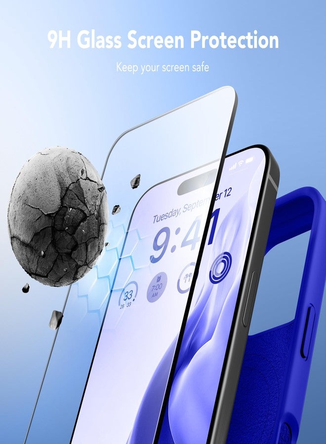 GONEZ Magnetic for iPhone 16 Pro Max Case, Compatible with MagSafe, Liquid Silicone Case, with Screen Protector + Camera Protector, Full Body Protective Shockproof Phone Cover 6.9", Cobalt Blue - Image 5