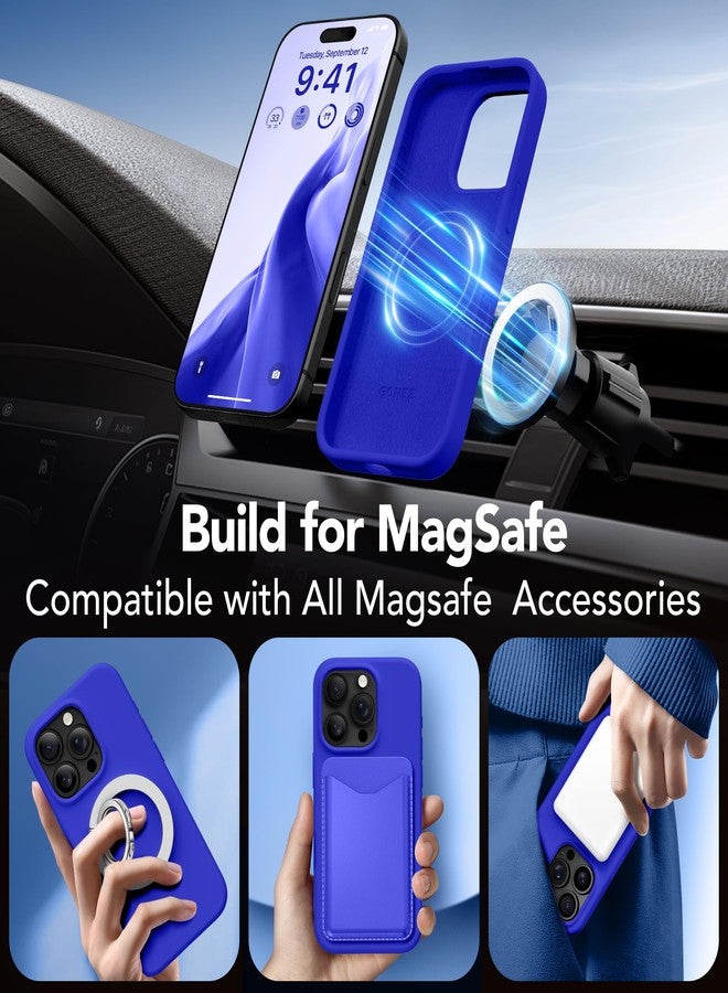 GONEZ Magnetic for iPhone 16 Pro Max Case, Compatible with MagSafe, Liquid Silicone Case, with Screen Protector + Camera Protector, Full Body Protective Shockproof Phone Cover 6.9", Cobalt Blue - Image 4