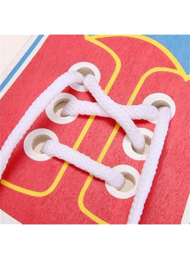 إسكدنيا مجموعة ألعاب تعليمية للأحذية تعلم ربط الأحذية بنفسك للأطفال ألعاب تعليمية عملية للأطفال الصغار لوحة تدريب للأطفال الصغار أحذية خشبية للربط المبكر - Image 3