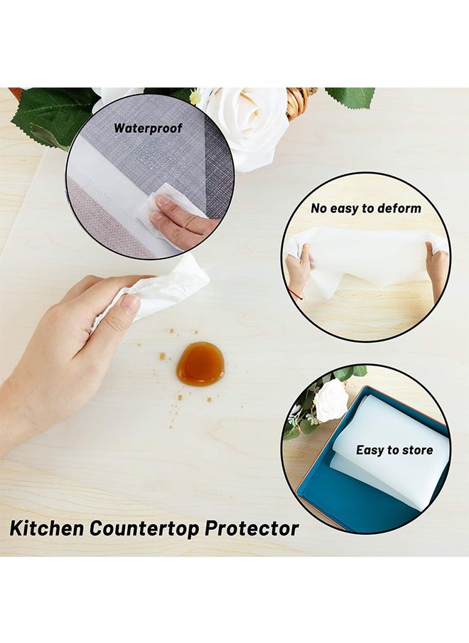 LENND Silicone Mats for Kitchen Counter, Large Silicone Countertop Protector 60 CM*40 CM, Nonskid Heat Resistant Desk Saver Pad, Multipurpose Mat, Placemat  - Image 3