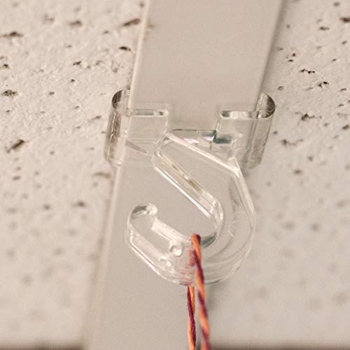 SharpTank SHARP TANK Clear Hinged Ceiling Hooks - 40 Pack of T-Bar Track Clips for Suspended Ceilings - Hooks for Hanging Classroom Decorations, Office Signs, Plants - Holds up to 10 lbs - Image 5