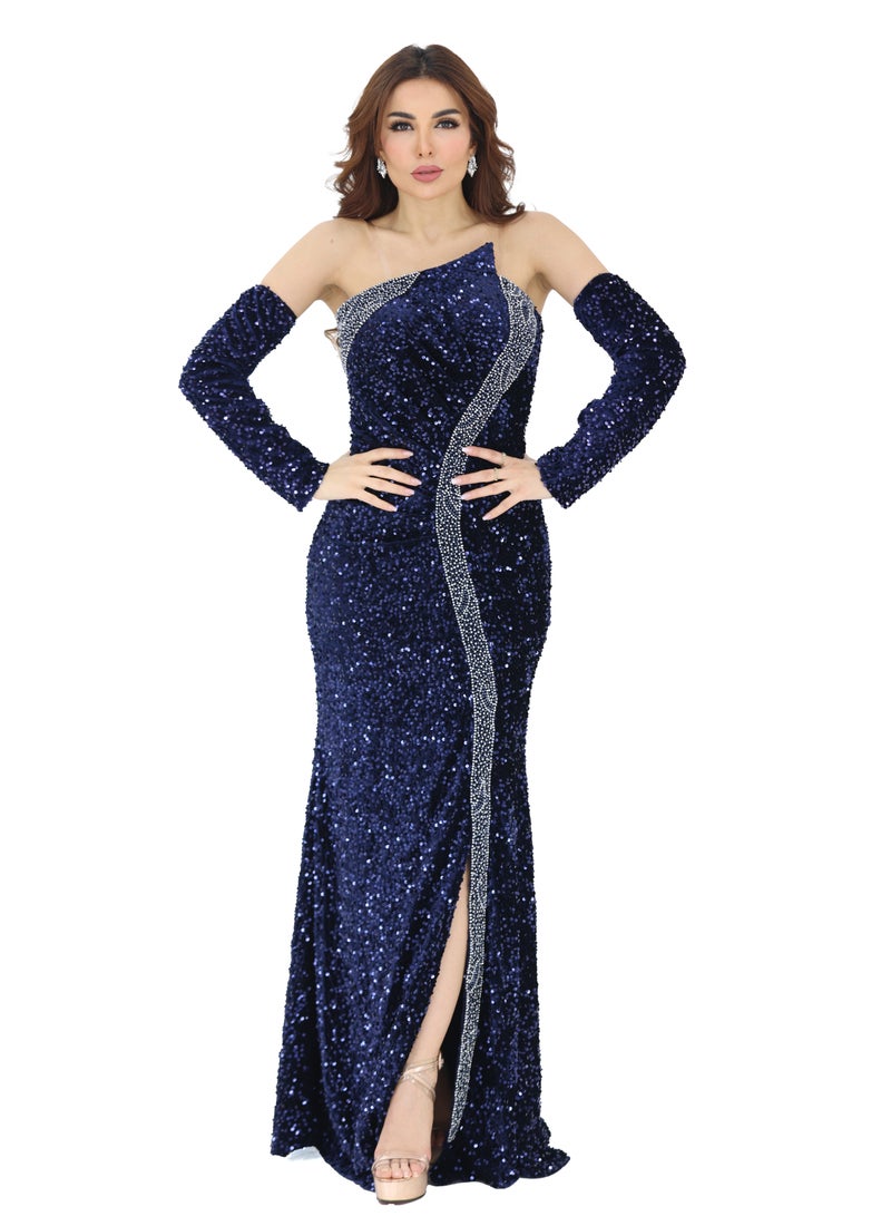 مودرن ديزاين الوصف تقييمات (1) فستان شتوي ترتر باكمام منفصلة من خامة الترتر يتكون الترتر من قطع صغيرة من اللمعان المعدني الملتصقة بالقماش، مما يعطي تأثيرًا براقًا ومتلألئًا. تضفي هذه الخامة الفخامة والتألق على الف - Image 1