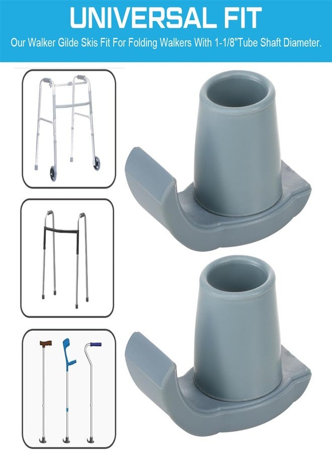 ILSSLI Walker Ski Glides for Folding Walker 2 Pack Rubber Walker Glide Caps Walker Replacement Accessories for Seniors, 1⅛" Inch (28mm) - Image 3