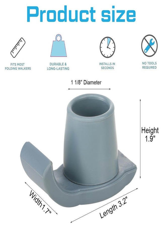 ILSSLI Walker Ski Glides for Folding Walker 2 Pack Rubber Walker Glide Caps Walker Replacement Accessories for Seniors, 1⅛" Inch (28mm) - Image 2