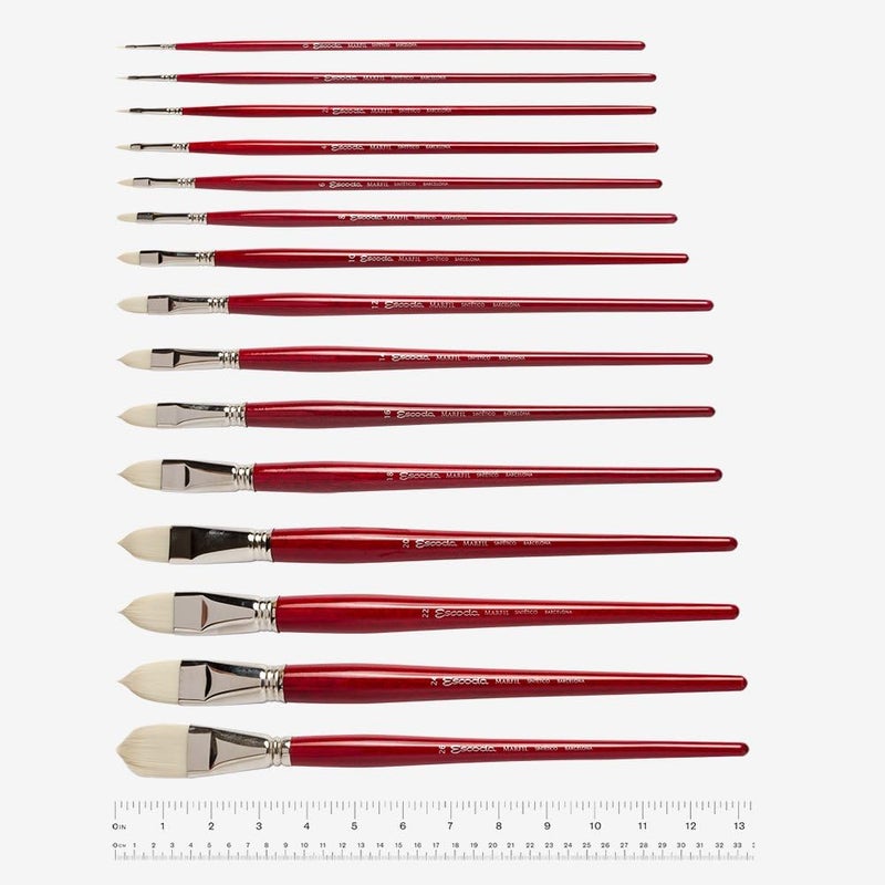 Escoda Marfil Long Handle  4460 Filbert  Size 8 - Image 4