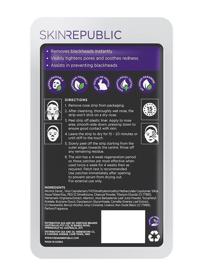 SKIN REPUBLIC Charcoal Nose Strips – Blackhead Remover with Witch Hazel & Aloe Vera, Deep Cleansing Pore Treatment for Oily & Acne-Prone Skin (60 Strips) - Image 2