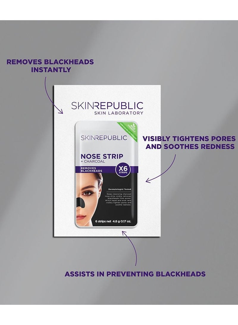 SKIN REPUBLIC Charcoal Nose Strips – Blackhead Remover with Witch Hazel & Aloe Vera, Deep Cleansing Pore Treatment for Oily & Acne-Prone Skin (60 Strips) - Image 4