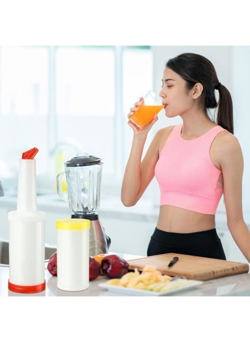 SYOSI 6 Pack Colorful Juice Pouring Bottles, Fruit Juice and Liquor Pour Bottles, 34 oz Plastic Juice Dispensers, Bar Supplies Pour Bottles for Bar, Home, Kitchen Party Supplies Liquor Juice Store(6 Colors) - Image 3