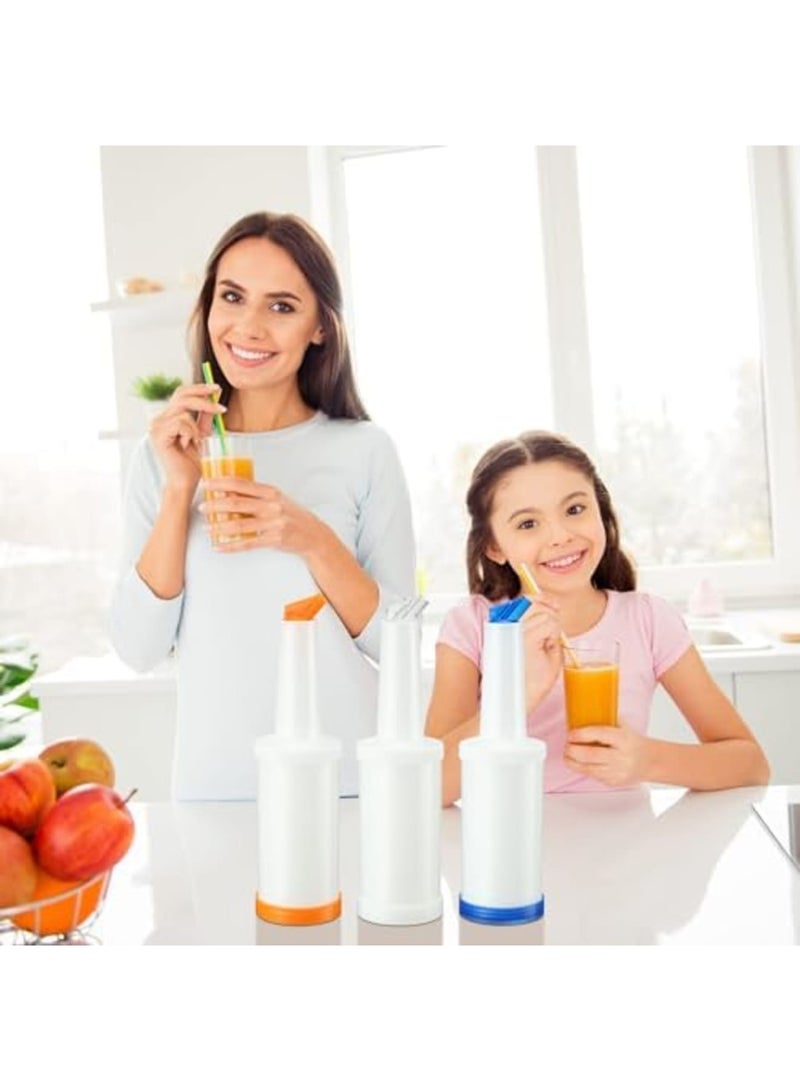 SYOSI 6 Pack Colorful Juice Pouring Bottles, Fruit Juice and Liquor Pour Bottles, 34 oz Plastic Juice Dispensers, Bar Supplies Pour Bottles for Bar, Home, Kitchen Party Supplies Liquor Juice Store(6 Colors) - Image 4