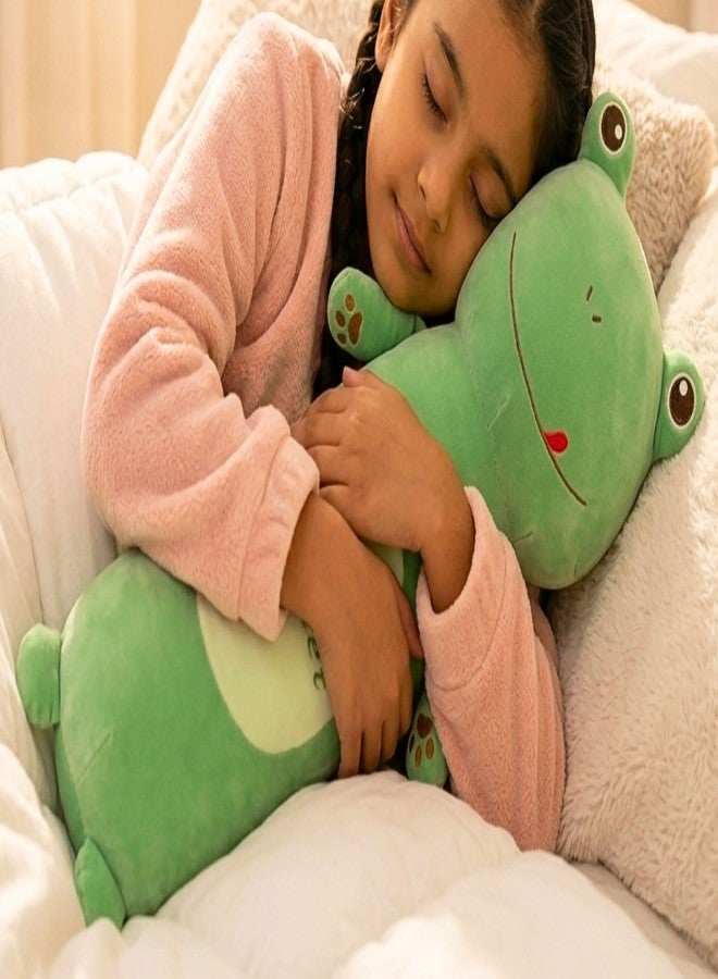 Tickles Cute Frog Soft Stuffed Plush Animal Bolster Pillow Cushion for Sofa Boys & Girls Birthday Gift (Size: 60 cm Color: Green) - Image 4