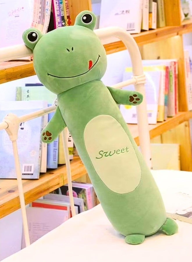 Tickles Cute Frog Soft Stuffed Plush Animal Bolster Pillow Cushion for Sofa Boys & Girls Birthday Gift (Size: 60 cm Color: Green) - Image 2