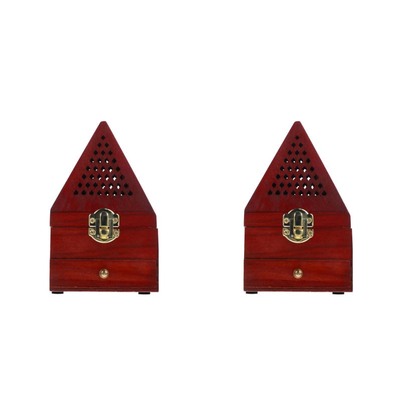 2pcs Hollow Incense Cone Holder Pyramid Style Incense Burner - Image 4