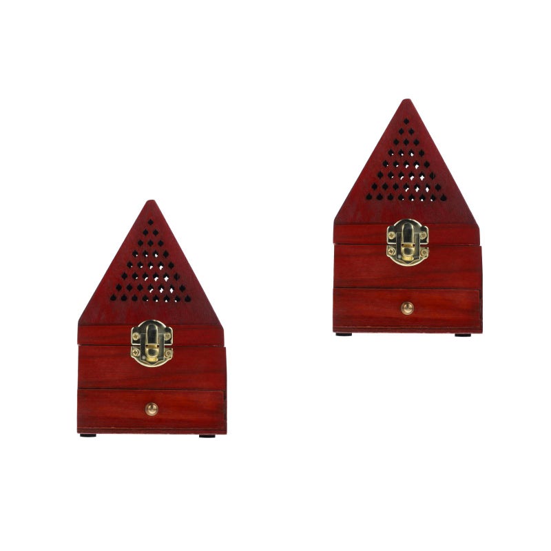 2pcs Hollow Incense Cone Holder Pyramid Style Incense Burner - Image 3