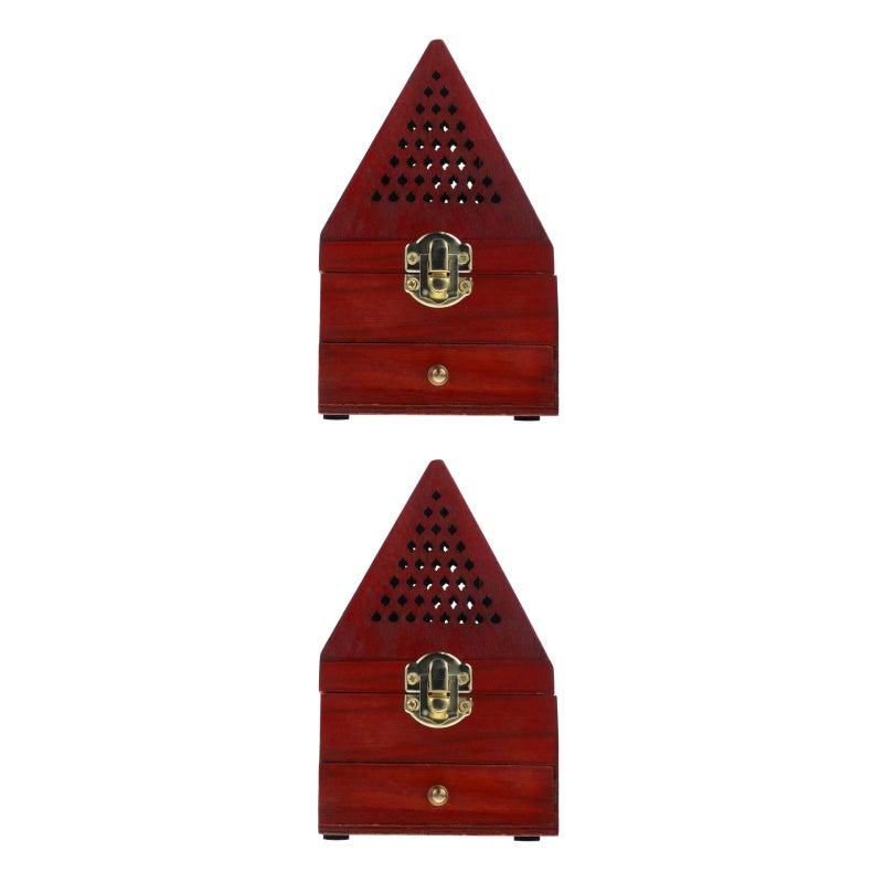 2pcs Hollow Incense Cone Holder Pyramid Style Incense Burner - Image 1