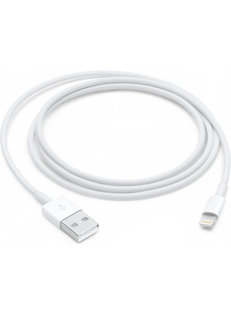 كابل شحن ومزامنة أبيض 1 متر من Lightning إلى USB-A متوافق مع آيفون - Image 1