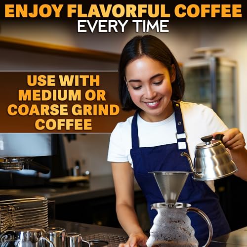KETAR Pour Over Coffee Dripper - 3.18x4.48" Stainless Steel Pour Over Coffee Maker with Large Plastic Handle, Wide Secure Base and a Brush for Cleaning - Ensures Well-Balanced and Reach Tea Infuser - Image 2