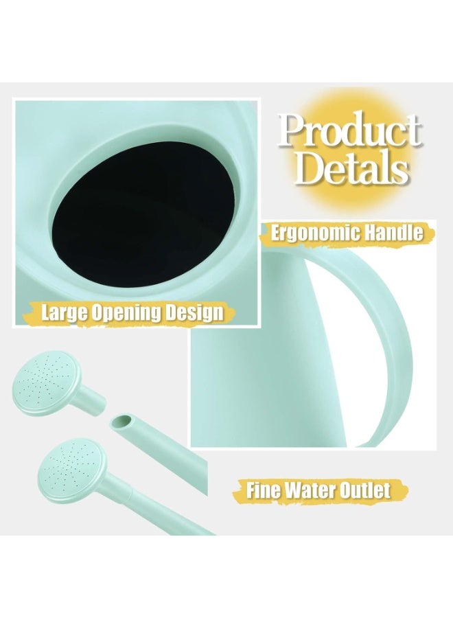 Qilebi علبة سقي للنباتات الداخلية، علب سقي صغيرة لنباتات المنزل والزهور في الحديقة، علبة ماء ذات فوهة طويلة لري النباتات الخارجية سعة 1.8 لتر ونصف جالون (أخضر) - Image 4