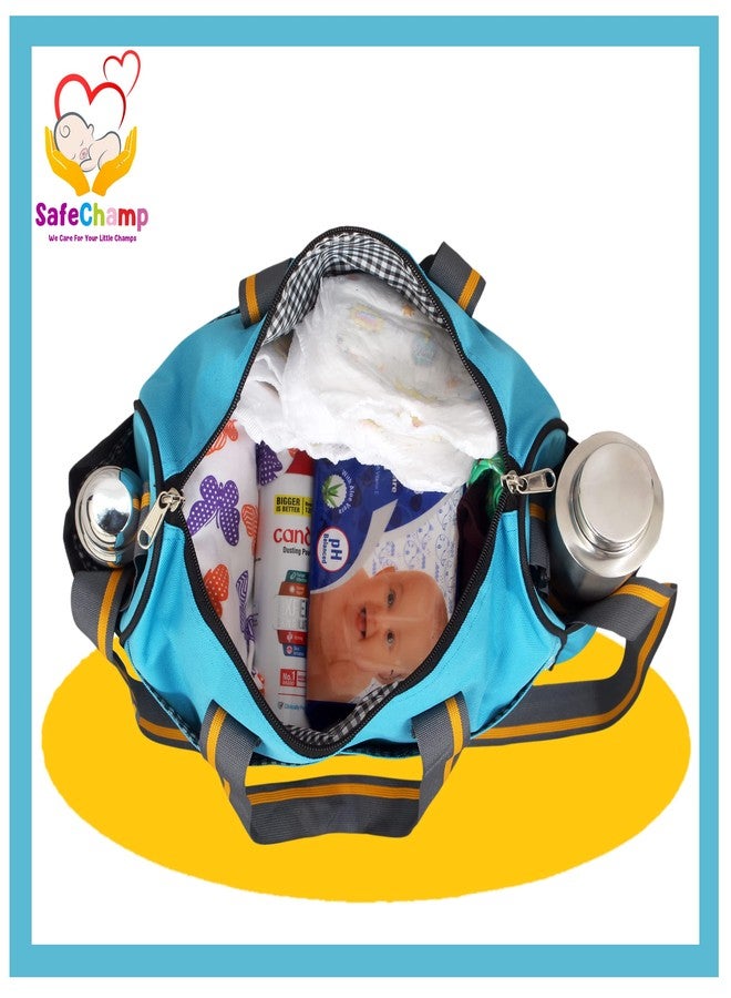 SafeChamp Chick Chick Multipurpose Diaper Bag Cum Mother Bag Diaper Bag (Sky Blue) - Image 3