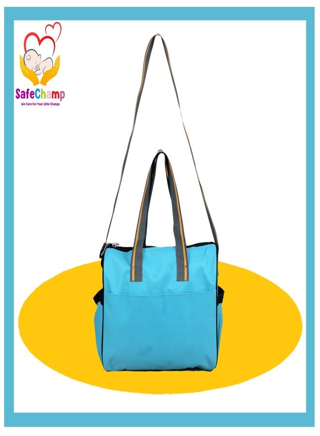 SafeChamp Chick Chick Multipurpose Diaper Bag Cum Mother Bag Diaper Bag (Sky Blue) - Image 5