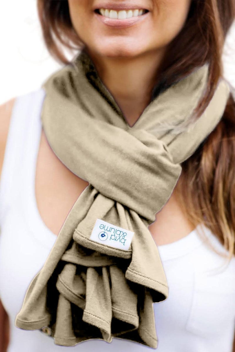 Byrd & Blume Maternity Nursing Cover Breathable Lightweight Breastfeeding Cover Wrap Shawl Scarf Poncho Full 360 (Latte, One size) - Image 5