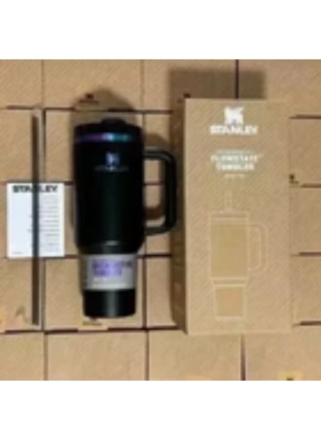 Stanley - STANLEY Quencher H2.0 Tumbler 40oz with Handle and Reusable Straw – Durable BPA-Free Stainless Steel Travel Mug with Leak-Resistant 3-Position FlowState Lid – Vacuum Insulated Double Wall Cup Keeps Drinks Cold for 48H – Easy to Carry, Dishwasher Safe – Ideal for Office, Gym, Car, or Outdoor Use – Black Chroma - Image 1