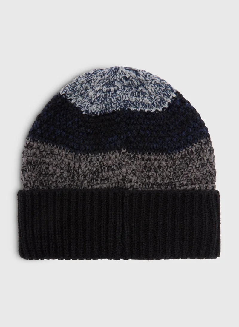 Matalan Black Colour Block Beanie
