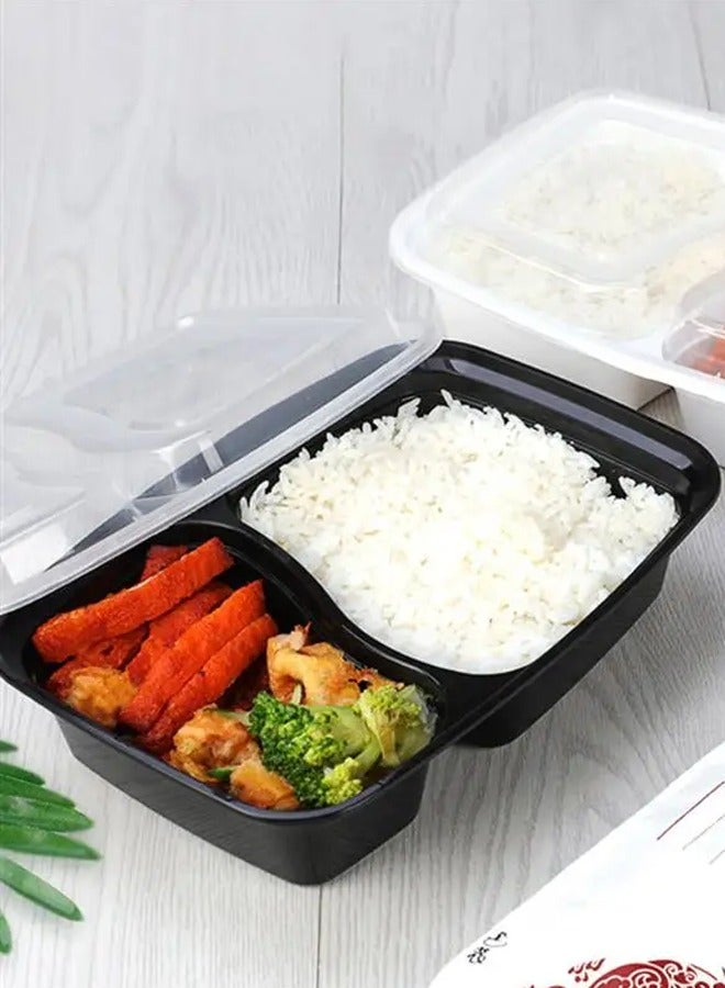 Food Storage Container Set with Lid, Microwave and Dishwasher Safe Plastic Food Container, Meal Prep Plates with 2 Storage Compartments, 7 Piece Kitchen Storage Containers, and Freezer Storage  - Image 2