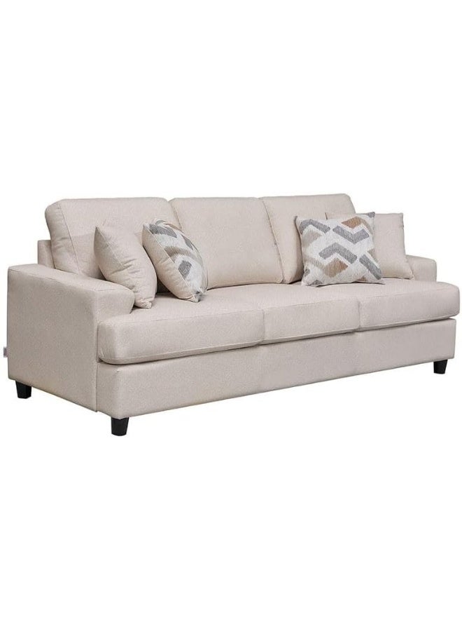 Comfynest Comfynest Ramu 3Seater Fabric Sofa With 2Year Warranty 220X88X92Cm Beige - Image 1