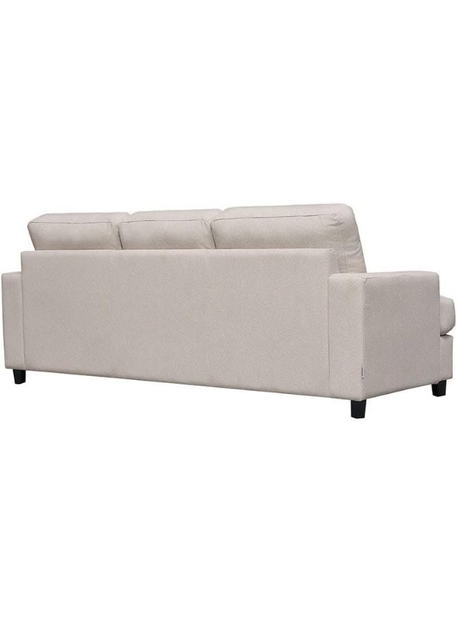 Comfynest Comfynest Ramu 3Seater Fabric Sofa With 2Year Warranty 220X88X92Cm Beige - Image 4