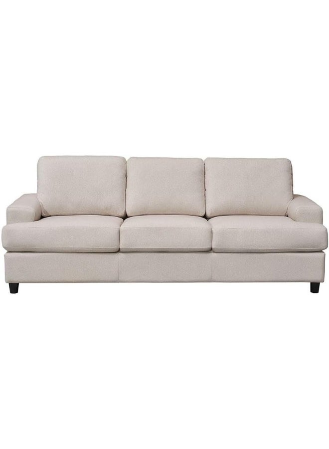 Comfynest Comfynest Ramu 3Seater Fabric Sofa With 2Year Warranty 220X88X92Cm Beige - Image 2