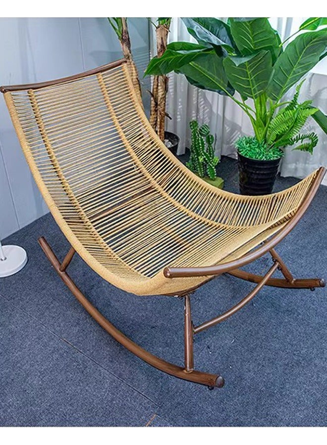 Broyhome Broyhome Outdoor Oversized Lounge Rocker Chair with Padded Cushion Outdoor Lazy Rocking Swing Chair for Backyard Garden Front Porch Patio Living Room (Beige)  - Image 4